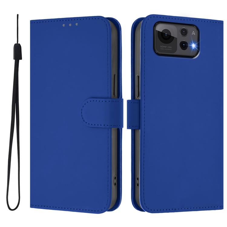 For Asus Zenfone 12 Ultra Skin Feel Solid Color Leather Phone Case with Lanyard
