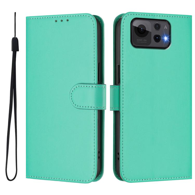 For Asus Zenfone 12 Ultra Skin Feel Solid Color Leather Phone Case with Lanyard