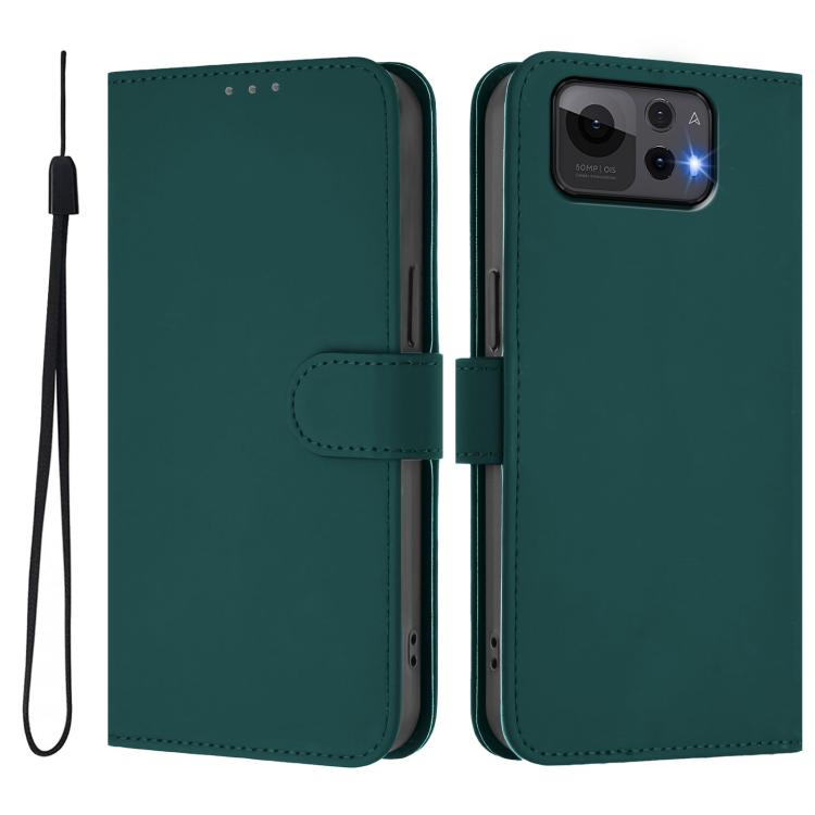 For Asus Zenfone 12 Ultra Skin Feel Solid Color Leather Phone Case with Lanyard