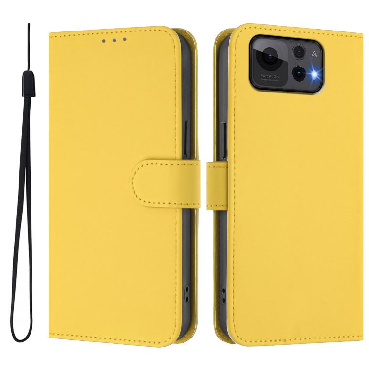 For Asus Zenfone 12 Ultra Skin Feel Solid Color Leather Phone Case with Lanyard