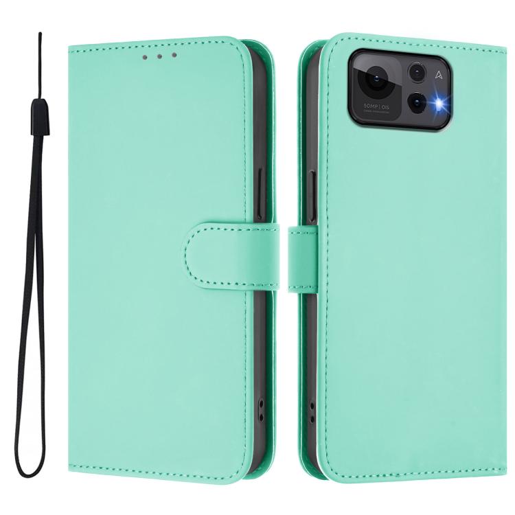 For Asus Zenfone 12 Ultra Skin Feel Solid Color Leather Phone Case with Lanyard