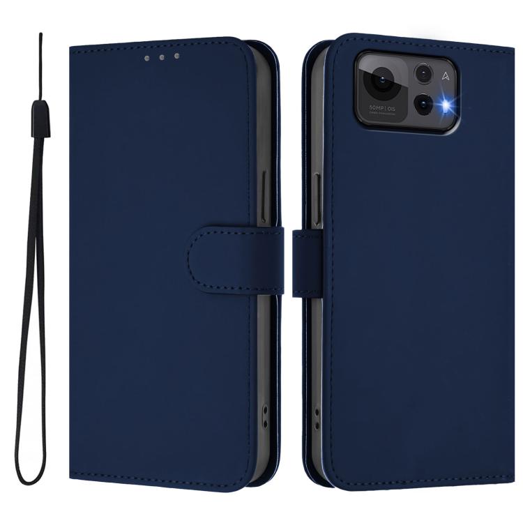 For Asus Zenfone 12 Ultra Skin Feel Solid Color Leather Phone Case with Lanyard