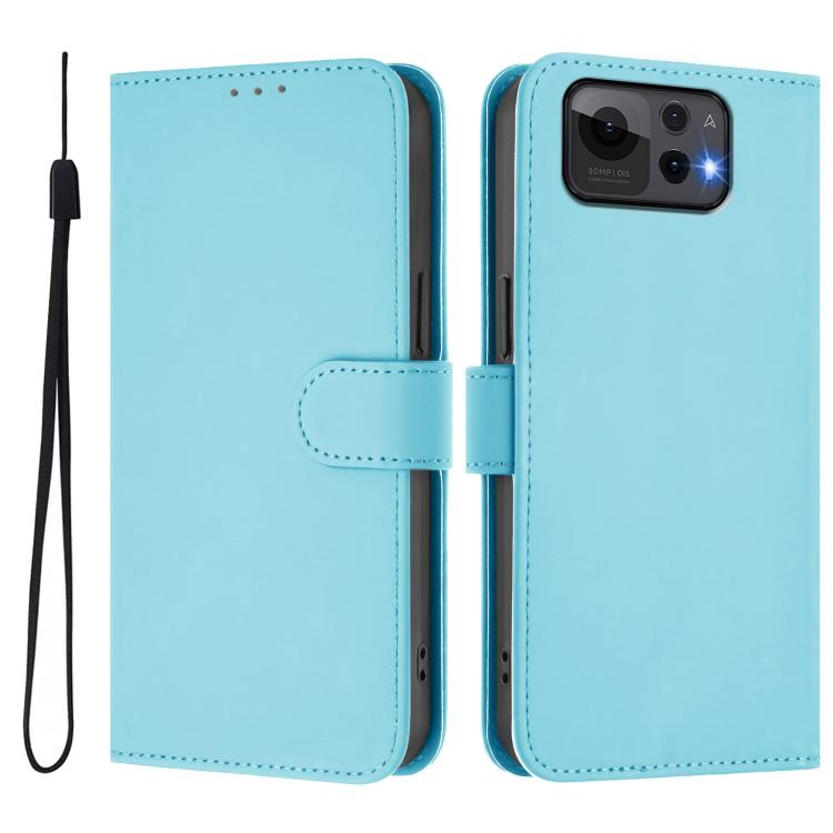 For Asus Zenfone 12 Ultra Skin Feel Solid Color Leather Phone Case with Lanyard