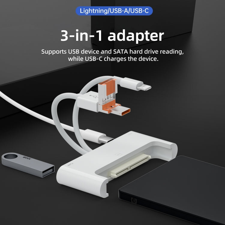 NK-1046TL Pro USB-C / Type-C, 8 Pin, USB to USB-C / Type-C, USB, SATA Interface Multi-function Adapter - White
