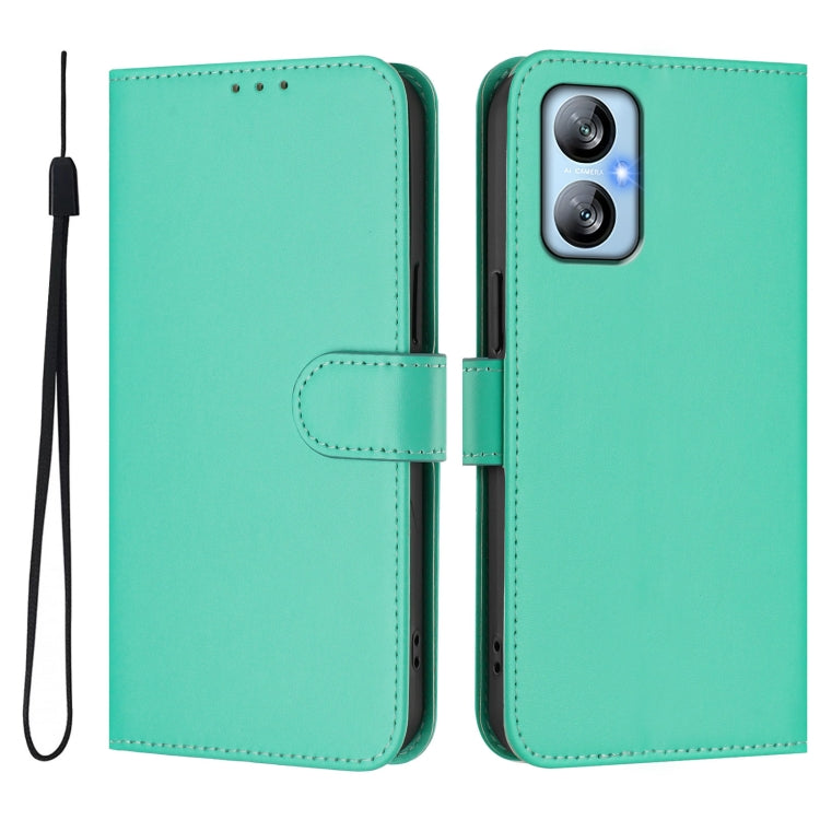 For Blackview A52 / A52 Pro Skin Feel Solid Color Leather Phone Case with Lanyard