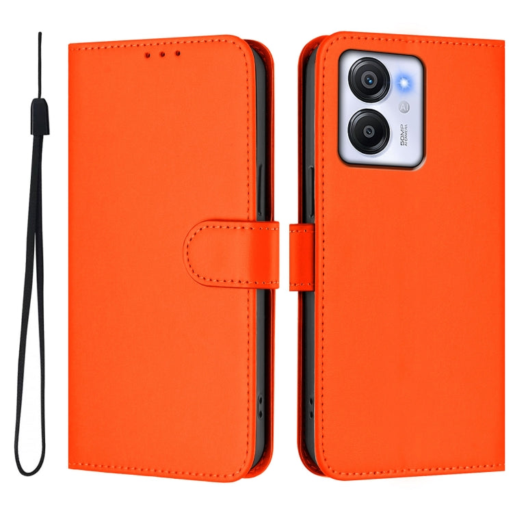 For Blackview Oscal Modern 8 / Color 8 Skin Feel Solid Color Leather Phone Case with Lanyard