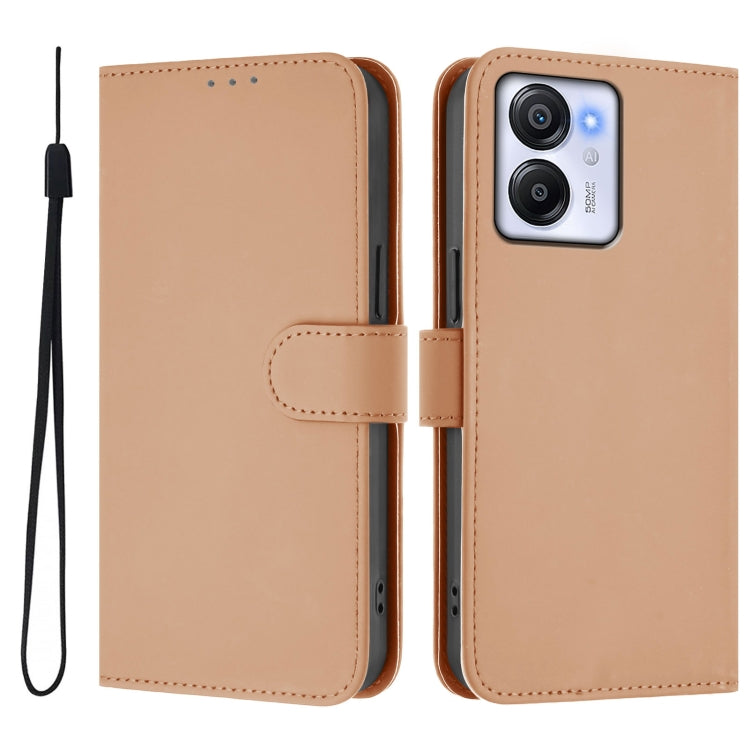 For Blackview Oscal Modern 8 / Color 8 Skin Feel Solid Color Leather Phone Case with Lanyard