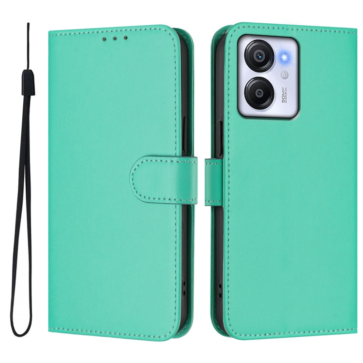 For Blackview Oscal Modern 8 / Color 8 Skin Feel Solid Color Leather Phone Case with Lanyard