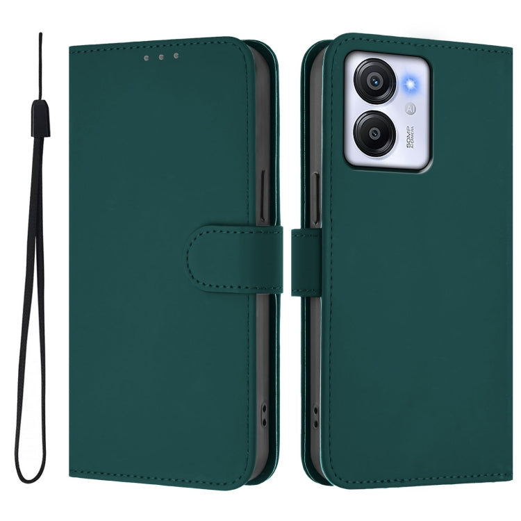 For Blackview Oscal Modern 8 / Color 8 Skin Feel Solid Color Leather Phone Case with Lanyard