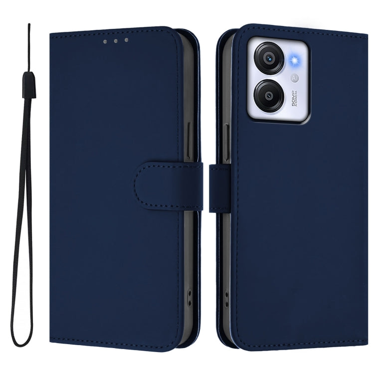 For Blackview Oscal Modern 8 / Color 8 Skin Feel Solid Color Leather Phone Case with Lanyard