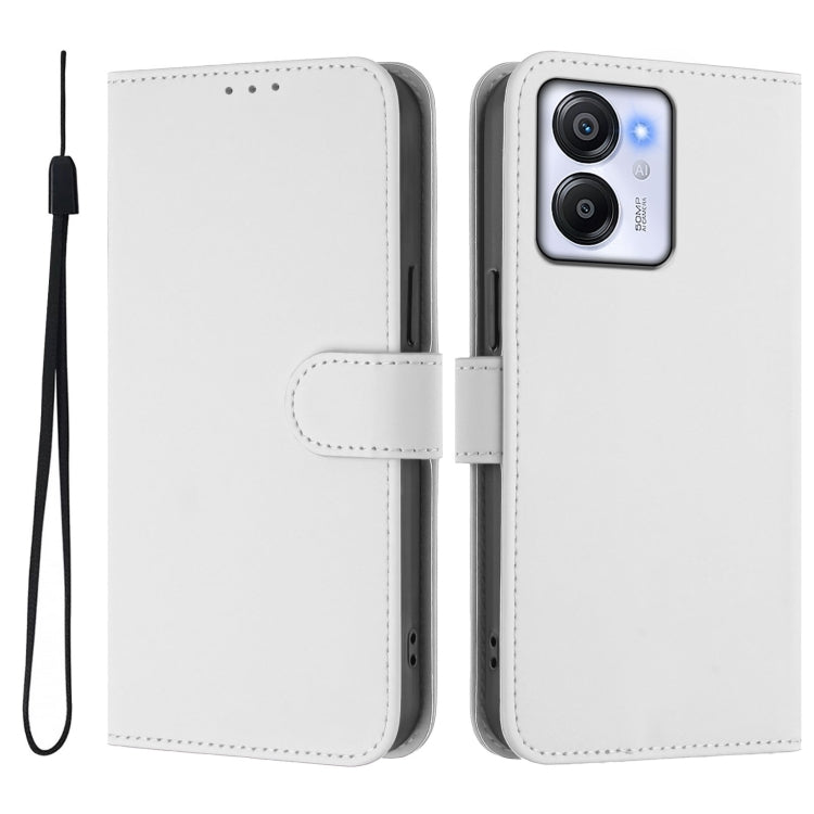 For Blackview Oscal Modern 8 / Color 8 Skin Feel Solid Color Leather Phone Case with Lanyard