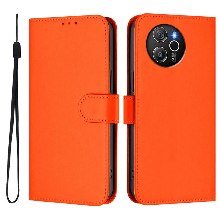 For Blackview Shark 8 / Oscal Tiger 12 Skin Feel Solid Color Leather Phone Case with Lanyard