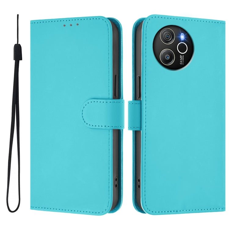 For Blackview Shark 8 / Oscal Tiger 12 Skin Feel Solid Color Leather Phone Case with Lanyard