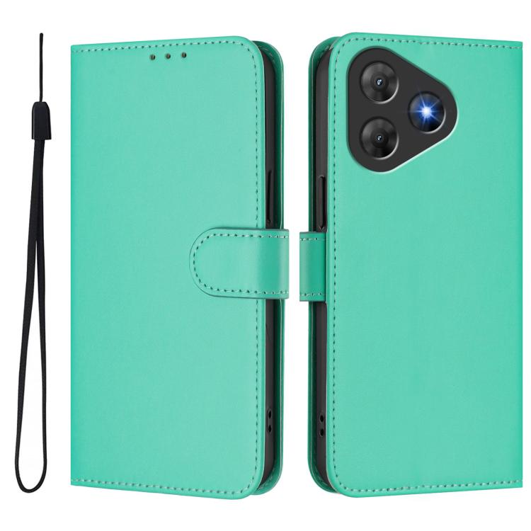For Blackview Oscal Flat 2 / 2C Skin Feel Solid Color Leather Phone Case with Lanyard
