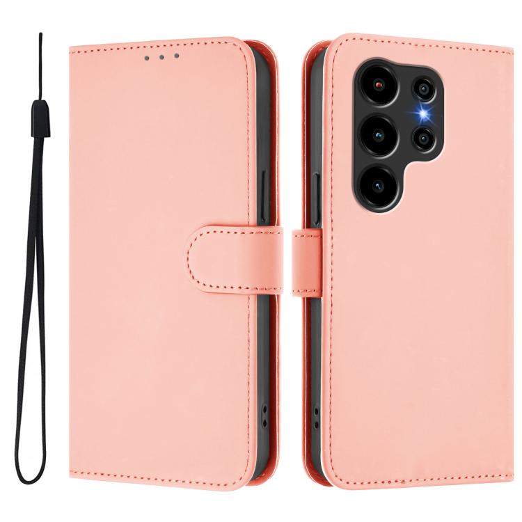 For Blackview Wave 10 Skin Feel Solid Color Leather Phone Case with Lanyard