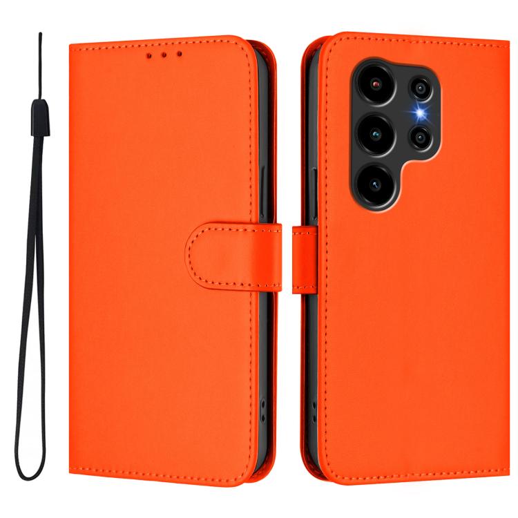For Blackview Wave 10 Skin Feel Solid Color Leather Phone Case with Lanyard