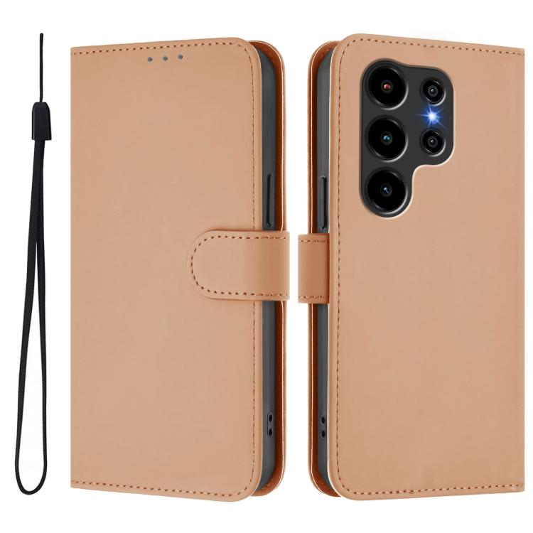 For Blackview Wave 10 Skin Feel Solid Color Leather Phone Case with Lanyard
