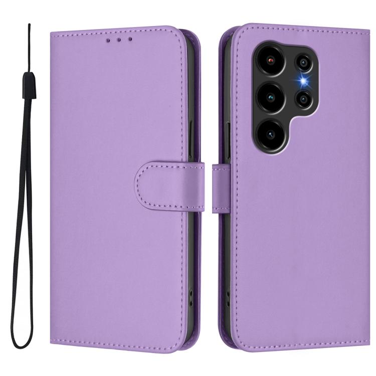 For Blackview Wave 10 Skin Feel Solid Color Leather Phone Case with Lanyard