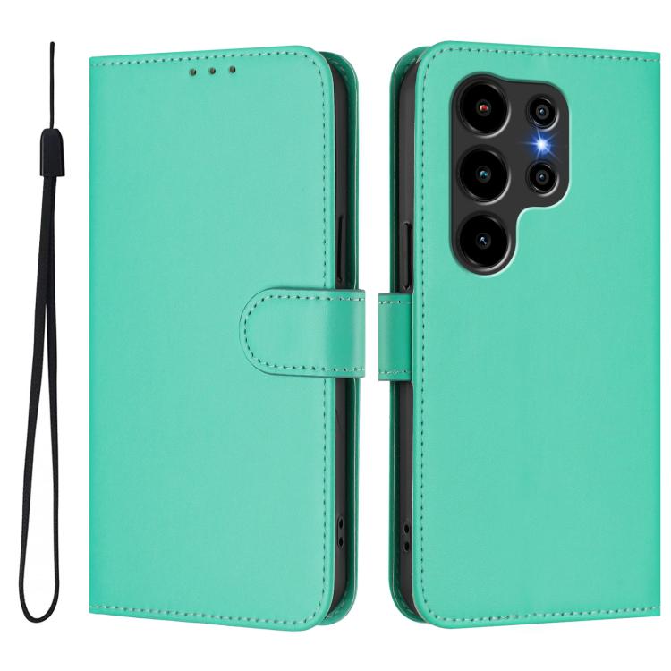 For Blackview Wave 10 Skin Feel Solid Color Leather Phone Case with Lanyard