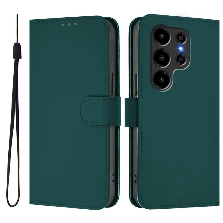 For Blackview Wave 10 Skin Feel Solid Color Leather Phone Case with Lanyard