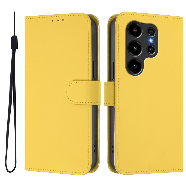 For Blackview Wave 10 Skin Feel Solid Color Leather Phone Case with Lanyard