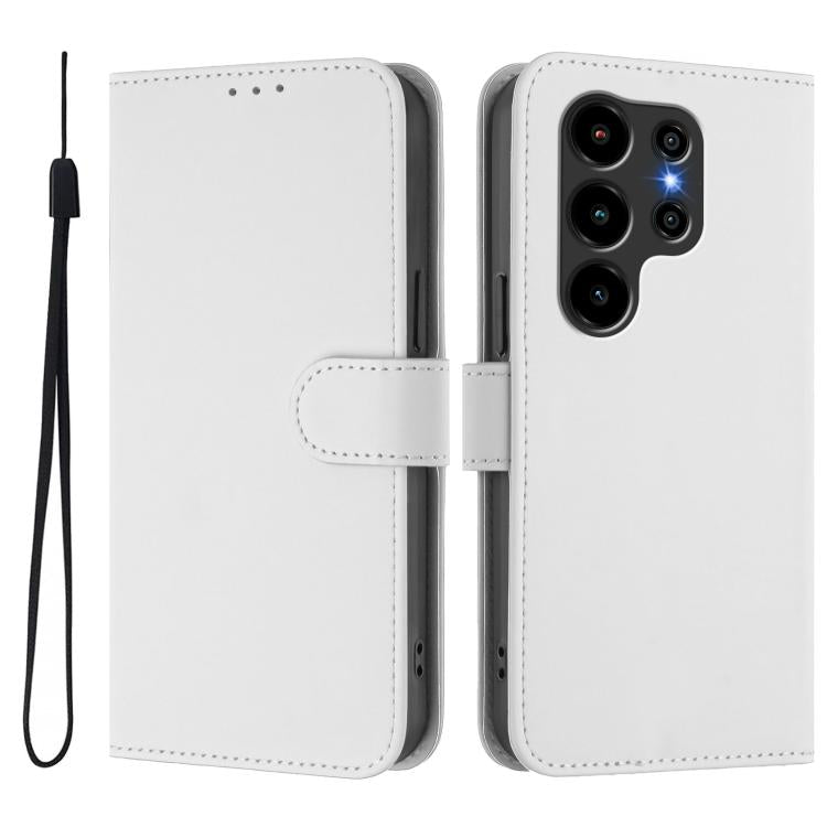 For Blackview Wave 10 Skin Feel Solid Color Leather Phone Case with Lanyard