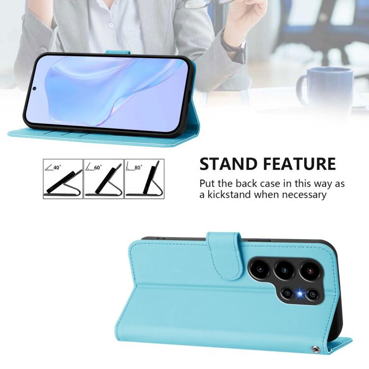 For Blackview Wave 10 Skin Feel Solid Color Leather Phone Case with Lanyard