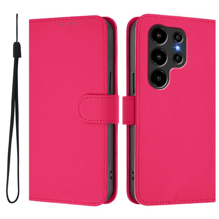 For Blackview Wave 10 Skin Feel Solid Color Leather Phone Case with Lanyard