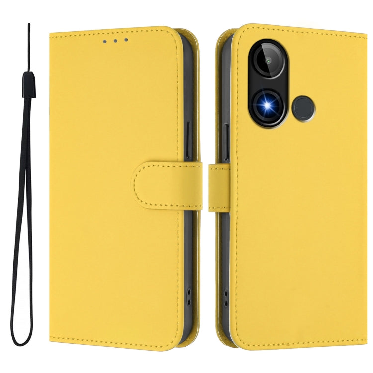 For BLU C9 Skin Feel Solid Color Leather Phone Case with Lanyard