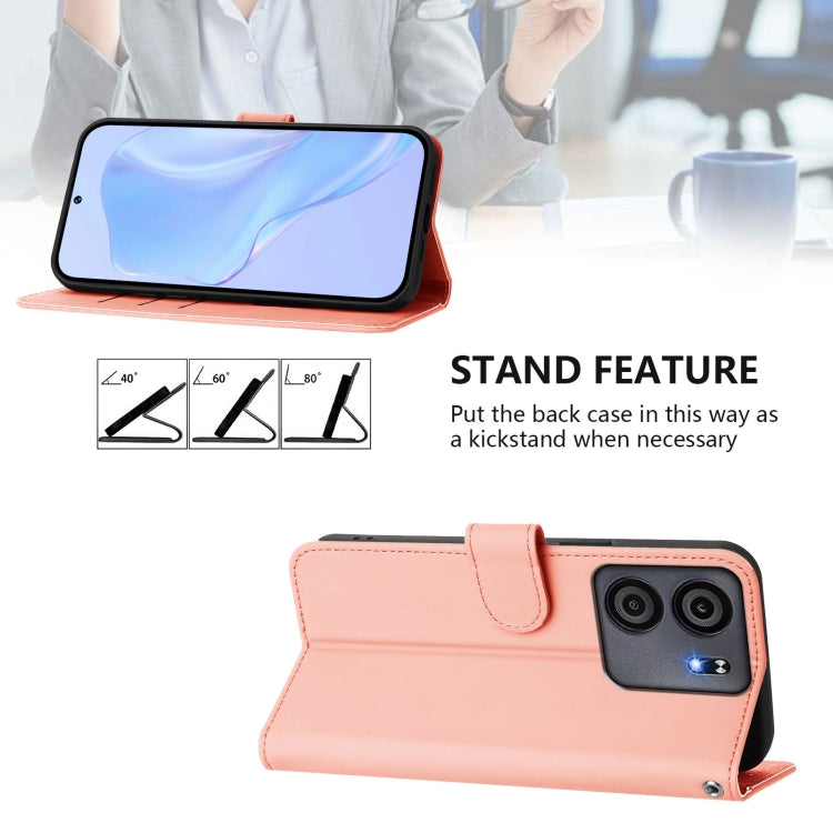 For BLU View 5 Skin Feel Solid Color Leather Phone Case with Lanyard