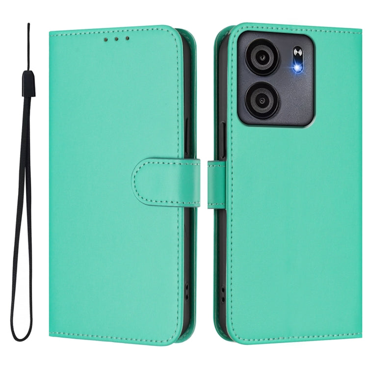 For BLU View 5 Skin Feel Solid Color Leather Phone Case with Lanyard