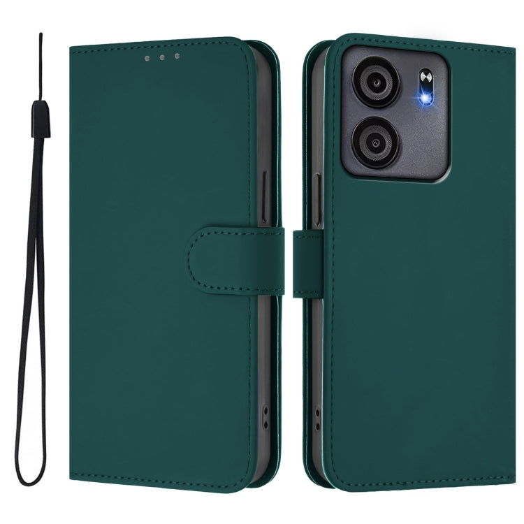 For BLU View 5 Skin Feel Solid Color Leather Phone Case with Lanyard