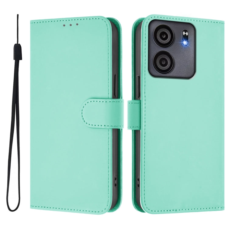 For BLU View 5 Skin Feel Solid Color Leather Phone Case with Lanyard
