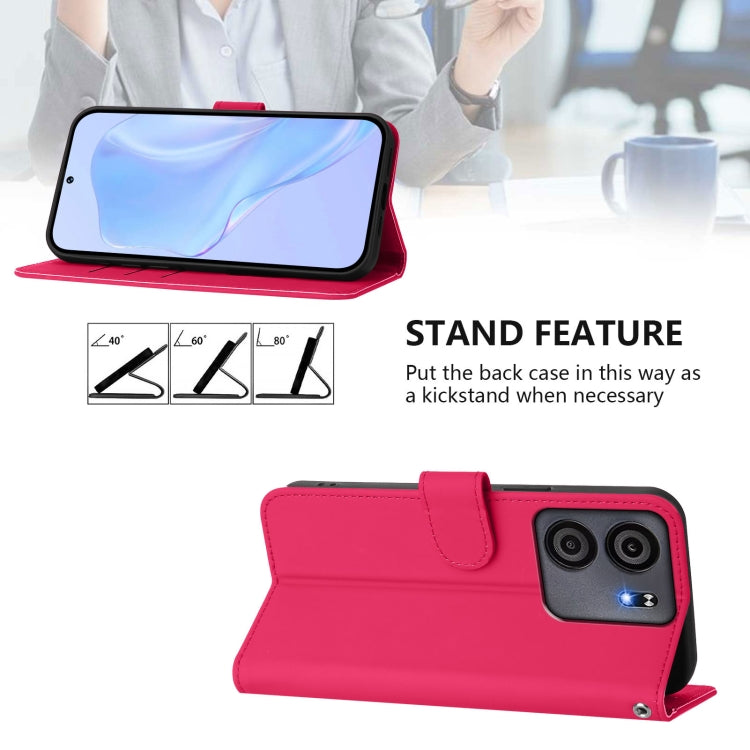 For BLU View 5 Skin Feel Solid Color Leather Phone Case with Lanyard