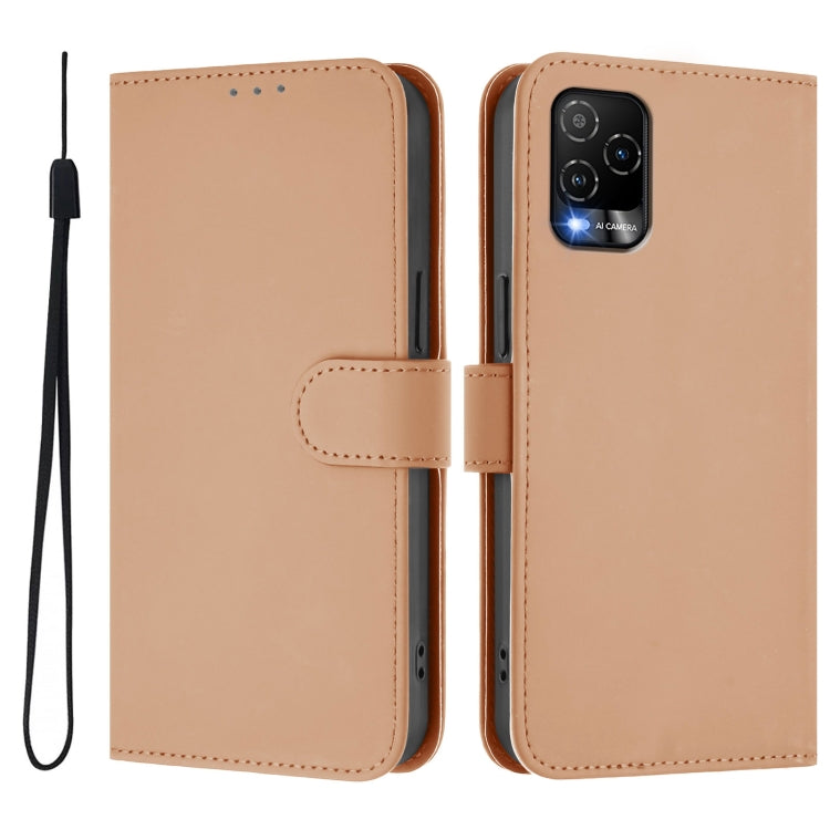For BLU View 5 Pro Skin Feel Solid Color Leather Phone Case with Lanyard