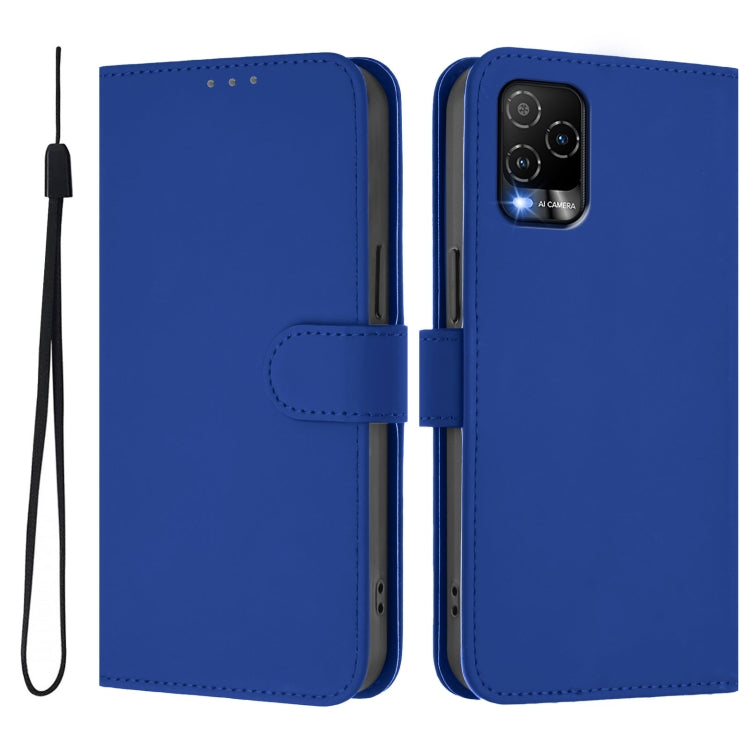 For BLU View 5 Pro Skin Feel Solid Color Leather Phone Case with Lanyard