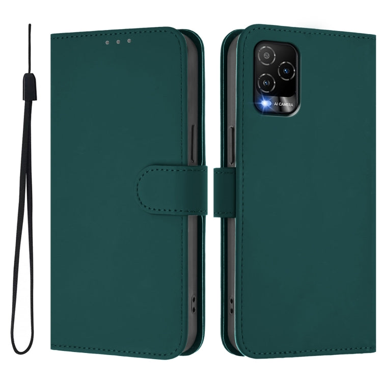 For BLU View 5 Pro Skin Feel Solid Color Leather Phone Case with Lanyard