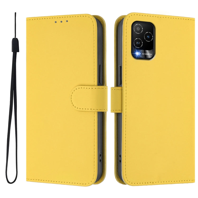 For BLU View 5 Pro Skin Feel Solid Color Leather Phone Case with Lanyard
