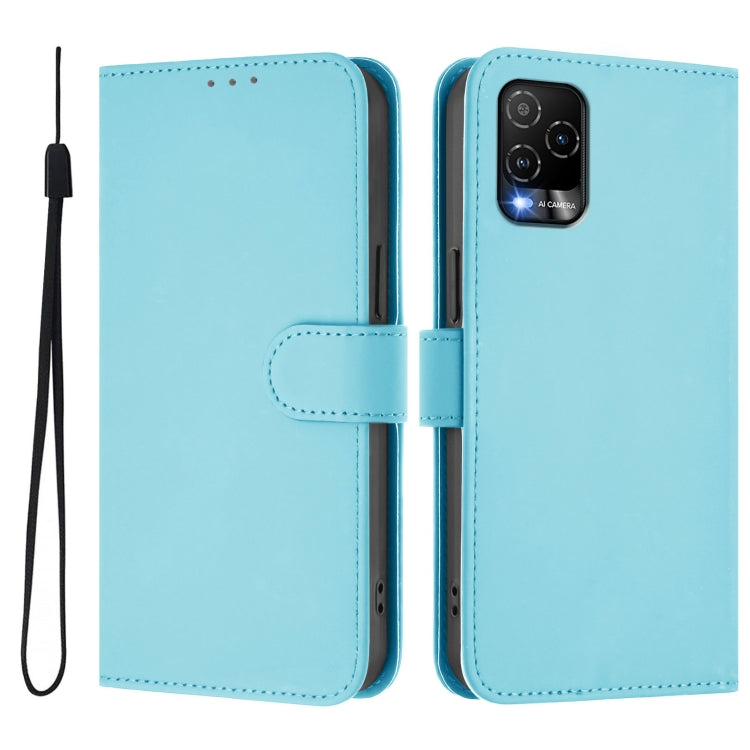 For BLU View 5 Pro Skin Feel Solid Color Leather Phone Case with Lanyard
