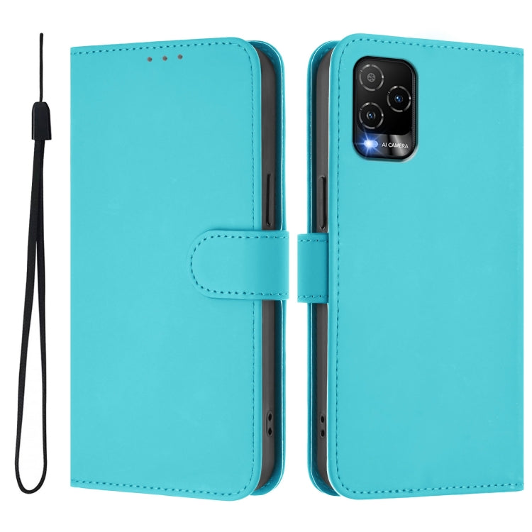 For BLU View 5 Pro Skin Feel Solid Color Leather Phone Case with Lanyard