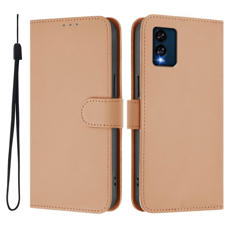 For BLU View Speed Skin Feel Solid Color Leather Phone Case with Lanyard