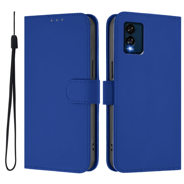 For BLU View Speed Skin Feel Solid Color Leather Phone Case with Lanyard