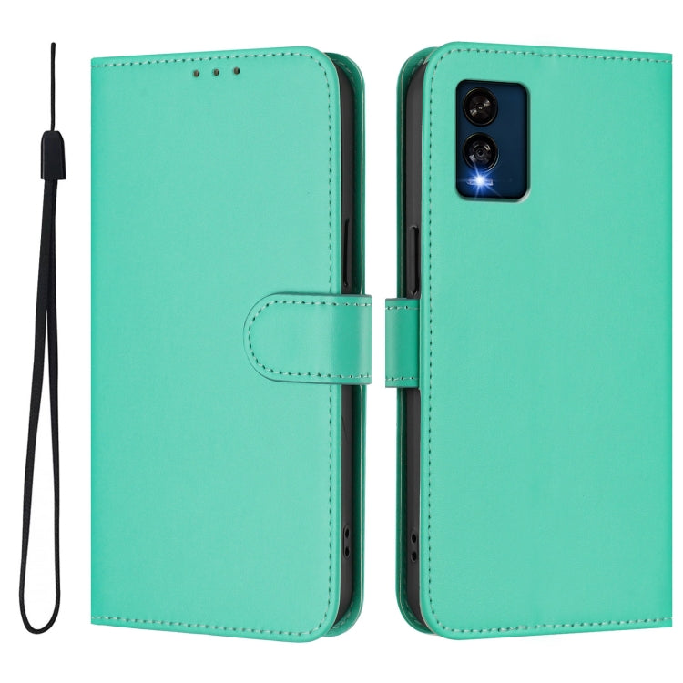 For BLU View Speed Skin Feel Solid Color Leather Phone Case with Lanyard