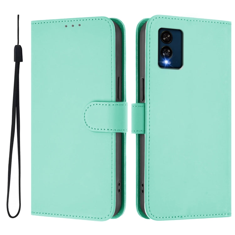 For BLU View Speed Skin Feel Solid Color Leather Phone Case with Lanyard