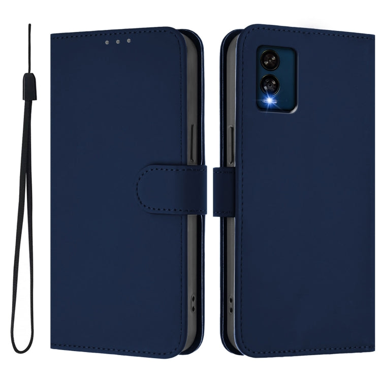 For BLU View Speed Skin Feel Solid Color Leather Phone Case with Lanyard