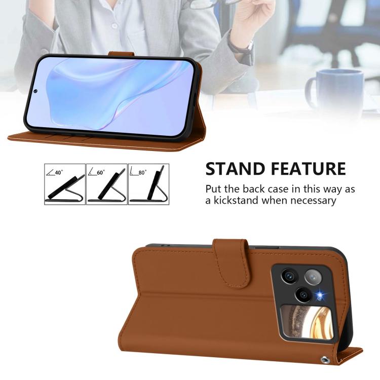 For BLU Bold N4 Skin Feel Solid Color Leather Phone Case with Lanyard
