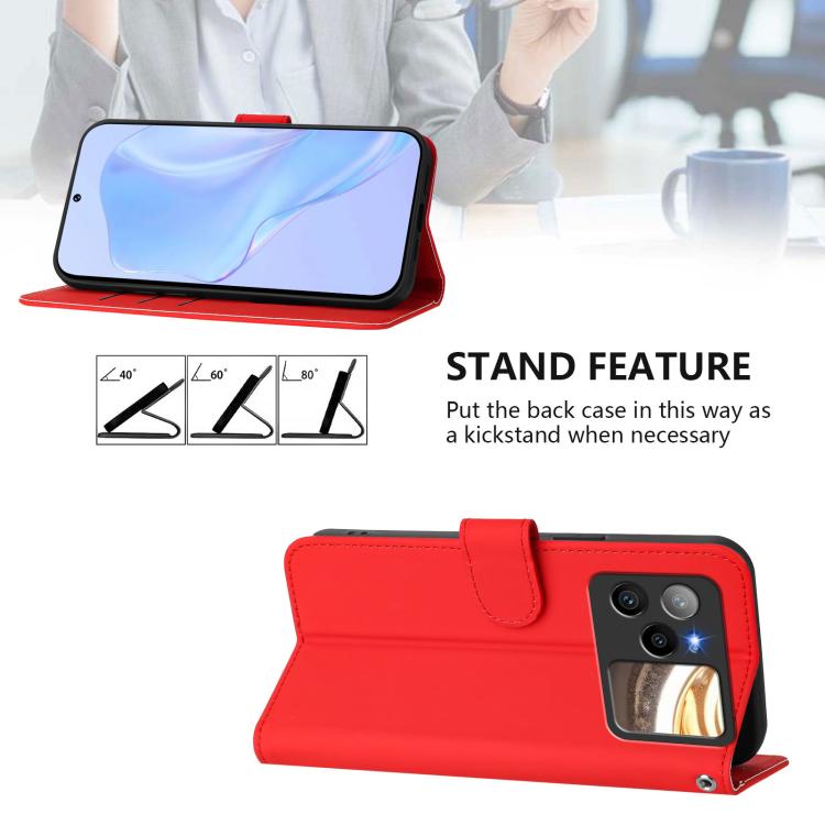 For BLU Bold N4 Skin Feel Solid Color Leather Phone Case with Lanyard