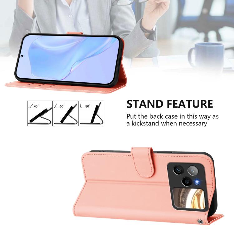 For BLU Bold N4 Skin Feel Solid Color Leather Phone Case with Lanyard