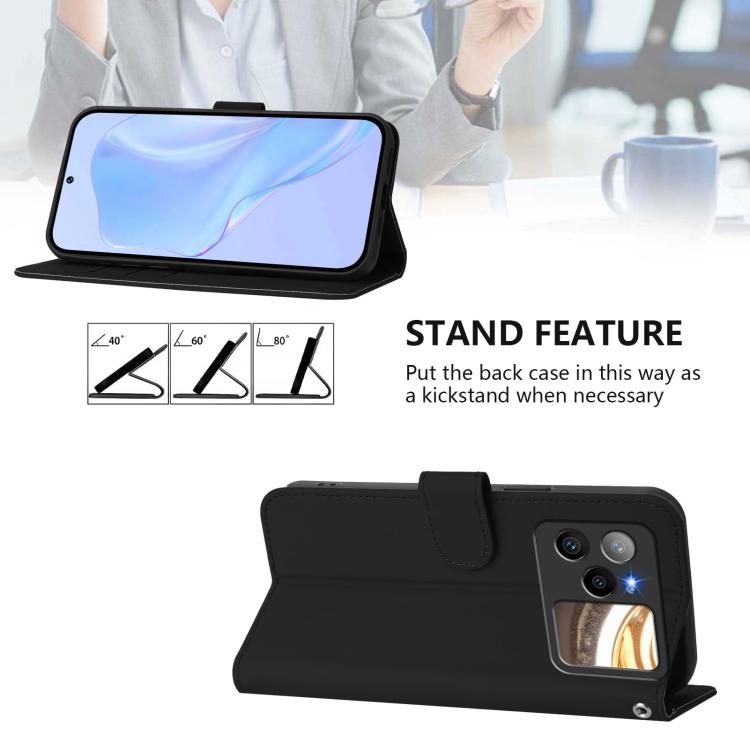 For BLU Bold N4 Skin Feel Solid Color Leather Phone Case with Lanyard
