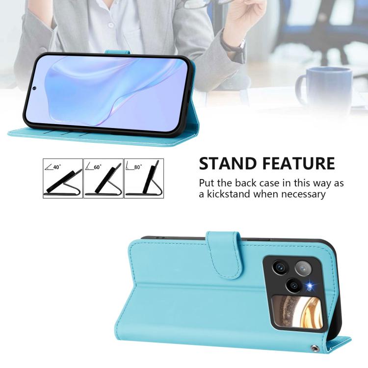 For BLU Bold N4 Skin Feel Solid Color Leather Phone Case with Lanyard
